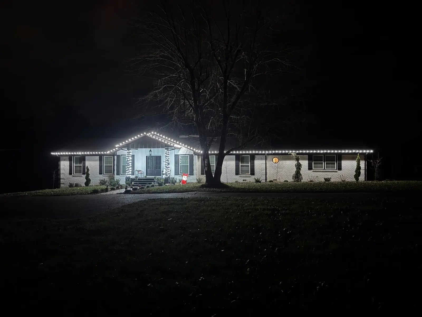 Claxton home cool white with lit columns